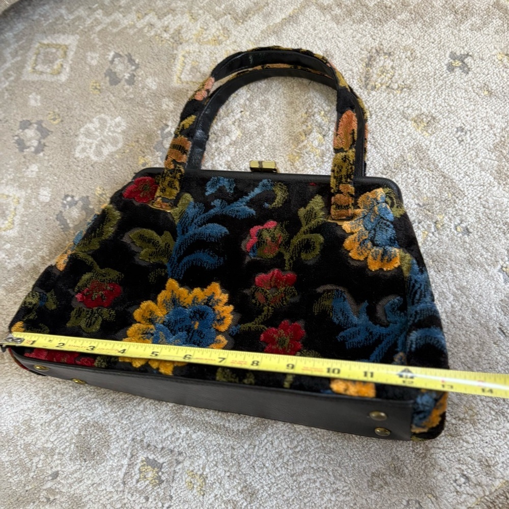 Vintage Large JR Florida Handbag Purse Carpet Bag Tapestry Floral Handbag - Picture 11 of 13